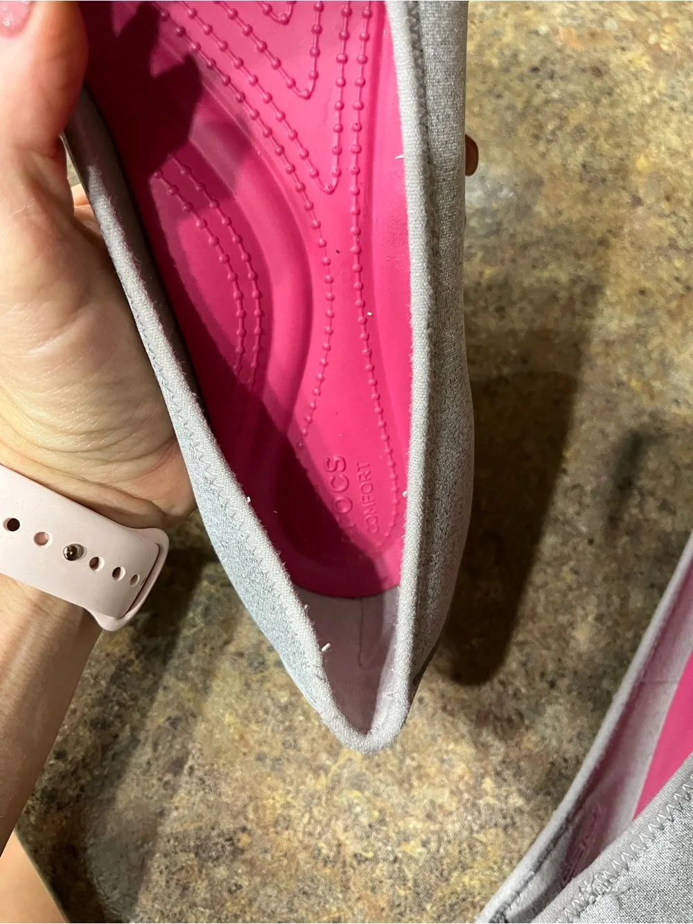 NWOT Crocs Busy Day Heathered Gray Wedge Flats Sz 9 Travel Office Comfortable